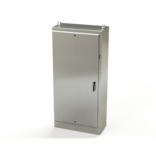 3 Point Latch with Coinproof/Padlock Handle Electrical Enclosures, 84 in H, 18 in D, 39-1/2 in W